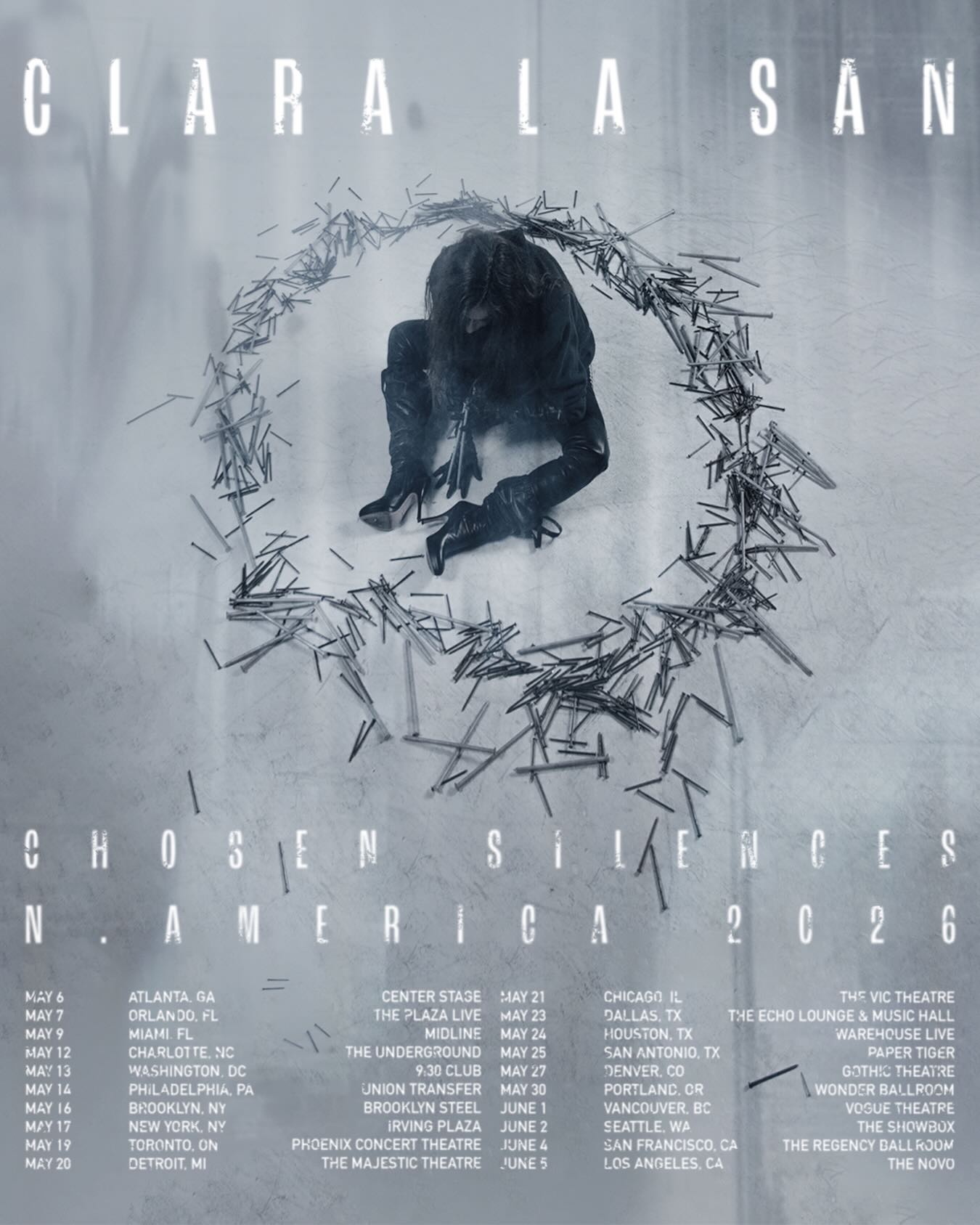 Clara La San Chosen Silences Tour Poster 2026